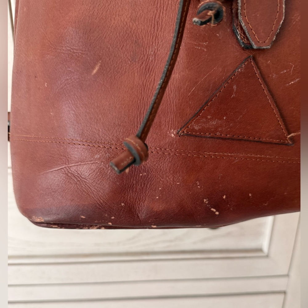 Vintage Brown Leather Backpack - Picture 13 of 15